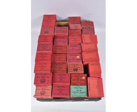 A COLLECTION OF BOXED HORNBY O GAUGE WAGONS, includes 2 x No.0 Milk Traffic Van, majority are No.1 or No.50 Cattle Truck incl