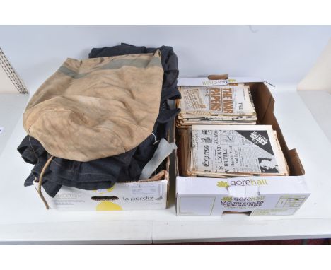 A POST WWII RAF UNIFORM WITH A COLLECTION OF WAR RELATED MAGAZINES AND NEWSPAPERS, the RAF uniform comprises of a 1951 Great 