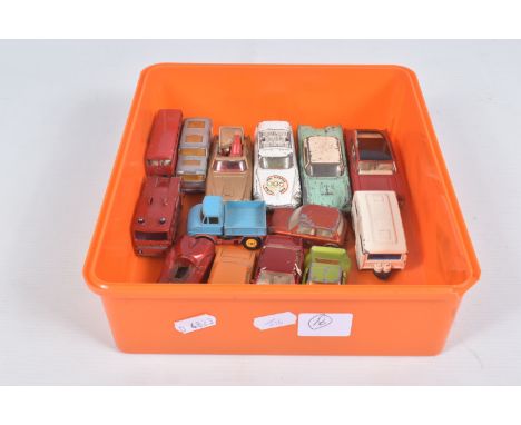 A QUANTITY OF UNBOXES ASSORTED PLAYWORN DIECAST VEHICLES, to include Corgi Toys James Bond Aston Martin, No.261, working feat