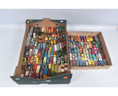 A QUANTITY OF UNBOXED ASSORTED PLAYWORN MAINLY MATCHBOX 1-75 SERIES AND HUSKY DIECAST VEHICLES, to include Vauxhall Cresta, N