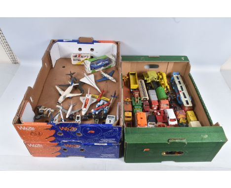 A QUANTITY OF UNBOXED ASSORTED PLAYWORN DIECAST VEHICLES, to include assorted 1960's &amp; 1970's Corgi , Dinky and Matchbox 