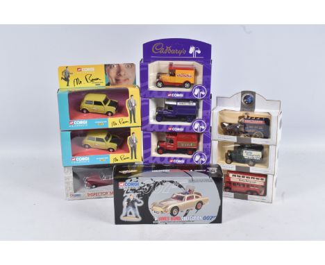 A SELECTION OF BOXED CORGI CLASSICS DIECAST MODELS, to include two Mr Bean's Mini numbered 04419, an Inspector Morse Jaguar n