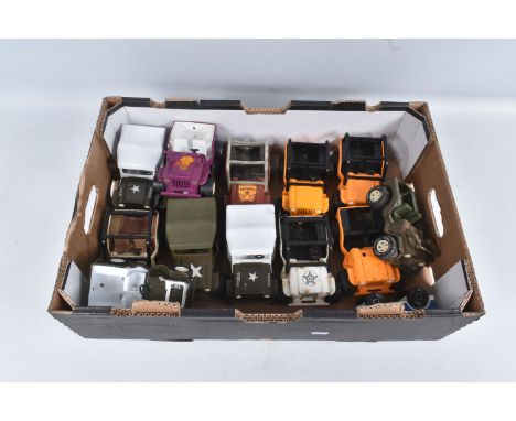 A QUANTITY OF TONKA TOYS JEEP MODELS, assorted Military, Police and Civilian examples, mainly Mini Tonka models, many missing
