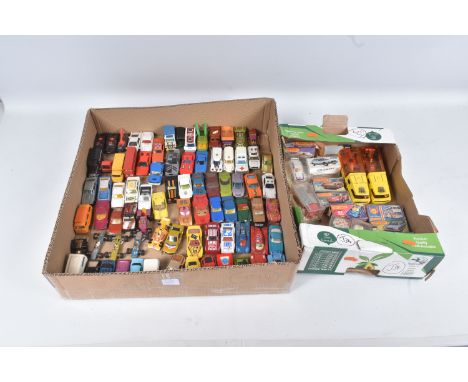 A QUANTITY OF UNBOXED AND ASSORTED PLAYWORN MATCHBOX 1-75 SERIES AND SIMILAR DIECAST VEHICLES, mainly Superfast models, Corgi