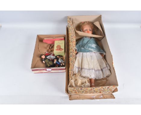 A BOXED 1950'S VINYL DOLL, looks to have hardly ever been removed from box, sleeping blue eyes with black lashes, jointed bod