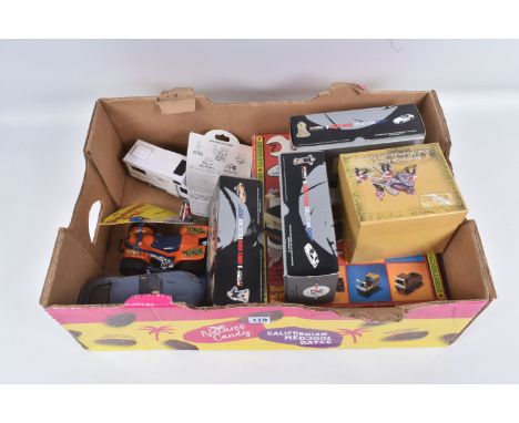 BOXED AND LOOSE MODEL VEHICLES, FIGURES, AND A BIG TRUCK CONSTRUCTION KIT, included are three boxed Corgi Classics James Bond