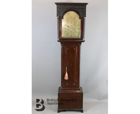 Scottish George III stained mahogany longcase clock, by Alexander Mitchel, Gorbals, brass dial with Roman dial second and dat