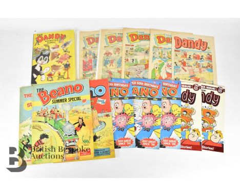 3 Beano Summer Specials 1972/73/76.&nbsp;
3 x Beano 60th Birthday Aug. 1st 1998
2 x Last Ever Dandy Comic from 2012 with pull