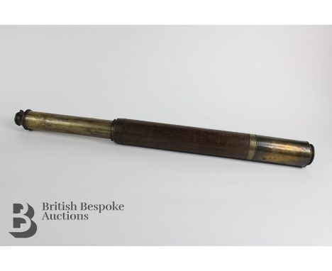 A brass two drawer telescope, engraved Joseph Nuttall Camden, approx 90 cms in length.&nbsp;

Condition report: The lens are 