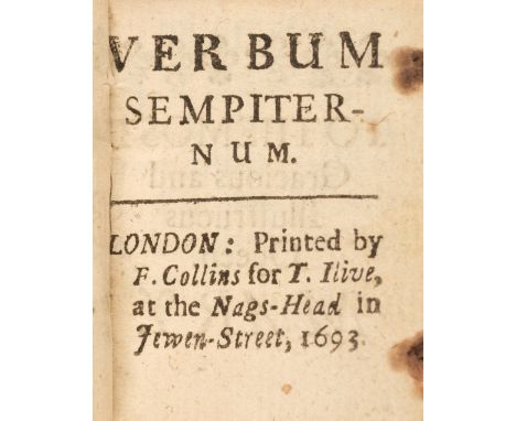 Taylor (John) - Bible [English]. Verbum sempiternum [salvator mundi], London: Printed by F. Collins for T. Ilive, at the Nags