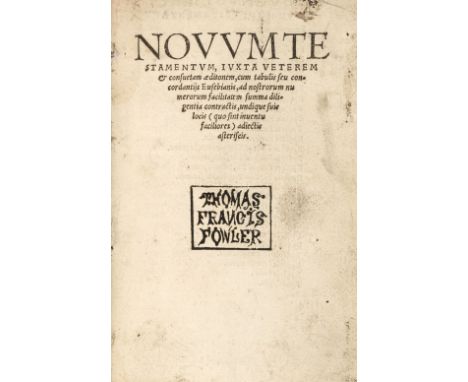 Bible [New Testament]. Novum Testamentum, iuxta veterem &amp; consuetam aeditionem, cumtabulis seu concordantiis Eusebianis, 