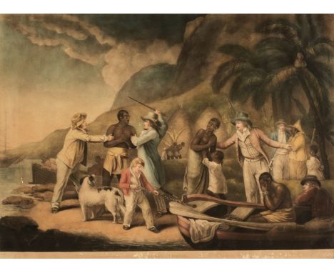 * Smith (J. R.). Slave Trade [and] African Hospitality, S. Morgan, 1814, a pair of hand-coloured mezzotints after G. Morland,