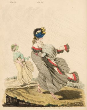 Heideloff (Nikolaus Wilhelm Von). Gallery of Fashion, Volumes 1-6 (of 9) bound into 3 volumes, London: Heideloff, 1794-1800, 