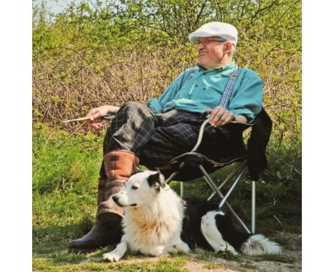 * Hockney (David, 1937-). Portrait of David Hockney and his dog, circa 2010, colour pigment print by an unidentified photogra