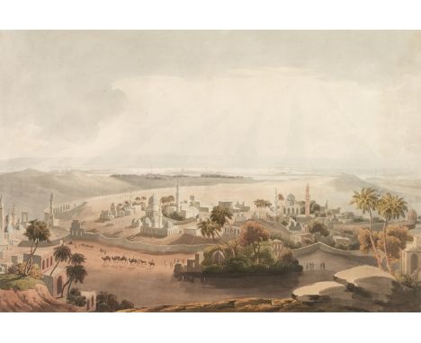 * Salt (Henry, 1780-1827). The Pyramids at Cairo, 1809, hand-coloured aquatint by D. Havell, and etched by S. Rawle, after He