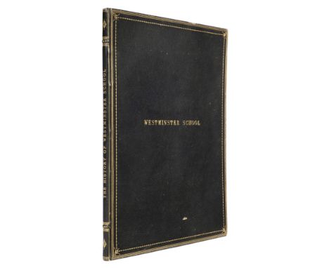 Ackermann (Rudolph). The History of Westminster School, 1st edition, London: R Ackermann, 1816, 27pp, 4 coloured aquatints, l