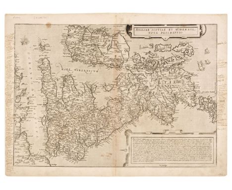 British Isles. De Jode (Cornelis), Angliae Scotiae et Hibernie Nova Descriptio, Antwerp [1593], uncoloured engraved map orien