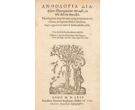 Estienne, (Henri, editor). [Anthologia diaphor?n epigrammot?n palai?n : eis hepta biblia di?r?men?], Florilegium diversorum e