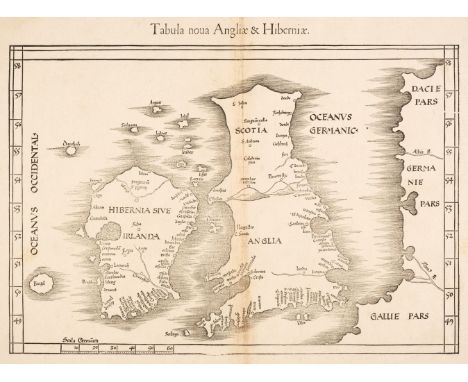 British Isles. Waldseemüller (Martin), Tabula nova Angliae &amp; Hiberniae, Lorenz Fries, Vienne, 1541, uncoloured Ptolemaic 