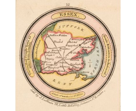 Essex. A collection of 18 county maps, 18th &amp; 19th century, sixteen engraved county maps, with examples by Luffman, Hall,