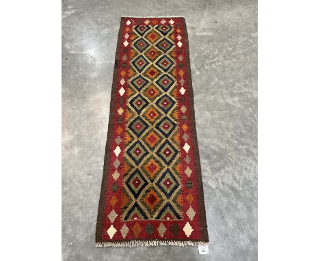 A Maimana Kilim carpet runner. 2.0m x 0.64m