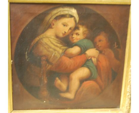 After Murillo - Portrait group, oil on canvas, 33x 33cm 