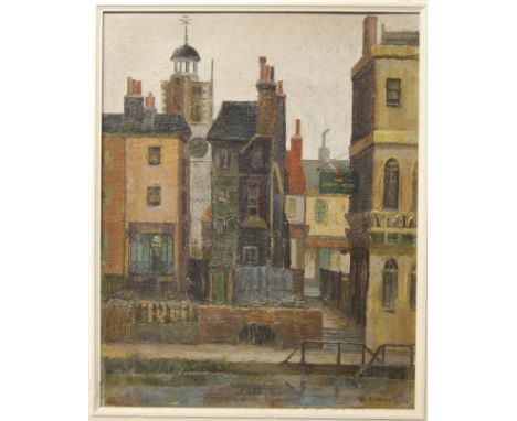 Sidney Joseph Iredale - Tapestry Alley, Mortlake, oil on artist board, signed lower right, 50x40cm