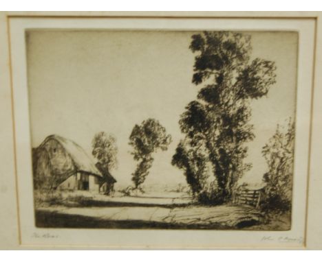 J Moody - The Road, etching, signed and titled in pencil to the margin; and other etchings and prints etc 