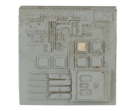 STAR WARS: RETURN OF THE JEDI (1983) - Howard Kazanjian Collection: Low-Altitude Death Star II Model Miniature Surface Panel 