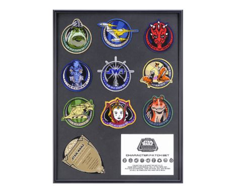 STAR WARS: THE PHANTOM MENACE (1999) - Framed Full Set of VFX Crew Patches - A framed full set of VFX crew patches from the p