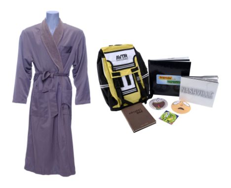 VARIOUS PRODUCTIONS - Pair of Kippahs, a Robe, Backpack, and Books Crew Gifts - A pair of kippahs, a robe, a backpack, and bo