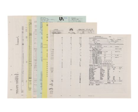 VARIOUS PRODUCTIONS - Set of 12 Call Sheets - Call sheets from various productions spanning the 1970s - 1990s. Notable listin