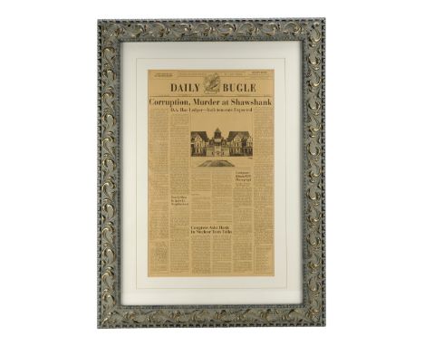THE SHAWSHANK REDEMPTION (1994) - Framed "Corruption, Murder at Shawshank" Newspaper - A framed newspaper from Frank Darabont