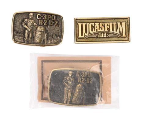 STAR WARS: VARIOUS PRODUCTIONS - Anthony Daniels Collection: Three Vintage Brass Belt Buckles - Three vintage belt buckles fr