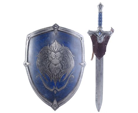 WARCRAFT (2016) - Alliance Foot Soldier's Sword, Scabbard, and Shield - An Alliance foot soldier's sword, scabbard, and shiel