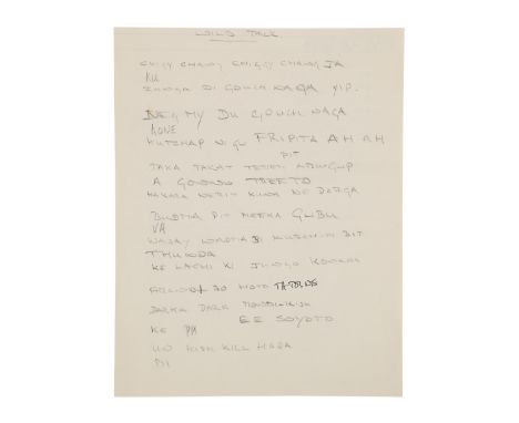 STAR WARS: RETURN OF THE JEDI (1983) - Anthony Daniels Collection: Anthony Daniels' Handwritten Ewokese "Wild Talk" Dialogue 
