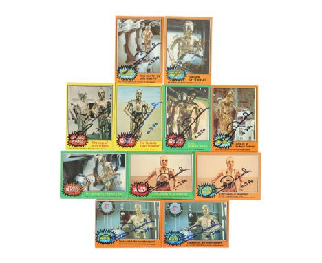 STAR WARS: A NEW HOPE (1977) - Anthony Daniels Collection: Collection of Vintage Series 3-5 C-3PO Trading Cards Autographed b
