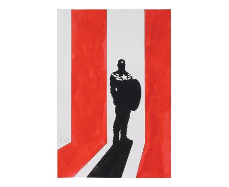 CAPTAIN AMERICA: THE WINTER SOLDIER (2014) - Hand-Drawn David Mack Captain America End Credit Artwork - Captain America artwo