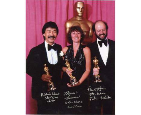 STAR WARS: A NEW HOPE (1977) - Editor-Autographed Academy Awards Portrait Photo - A portrait photograph of the editors of Geo