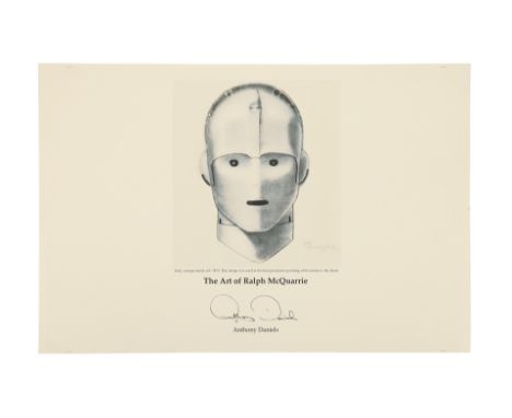 STAR WARS: VARIOUS PRODUCTIONS - Anthony Daniels Collection: Anthony Daniels-autographed Early C-3PO Concept Page - An Anthon