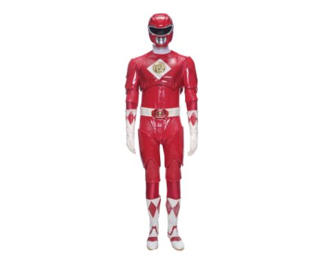 MIGHTY MORPHIN POWER RANGERS: THE MOVIE (1995) - Red Ranger Touring Costume with Steve Cardenas-Autographed Glove - A Red Ran