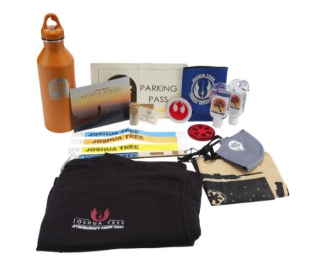 OBI-WAN KENOBI (2022) - "Joshua Tree" Crew Water Bottle, Crew Shirt, Sanitizer and Mask - A "Joshua Tree" crew water bottle, 