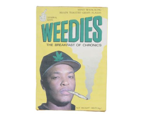 DON'T BE A MENACE TO SOUTH CENTRAL WHILE DRINKING YOUR JUICE IN THE HOOD (1996) - Weedies Cereal Box - A Weedies cereal box f