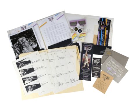 DISNEYLAND PARK - Captain EO Opening Day Tickets, Storyboards, and Press Release Folder - Captain EO opening day tickets, sto
