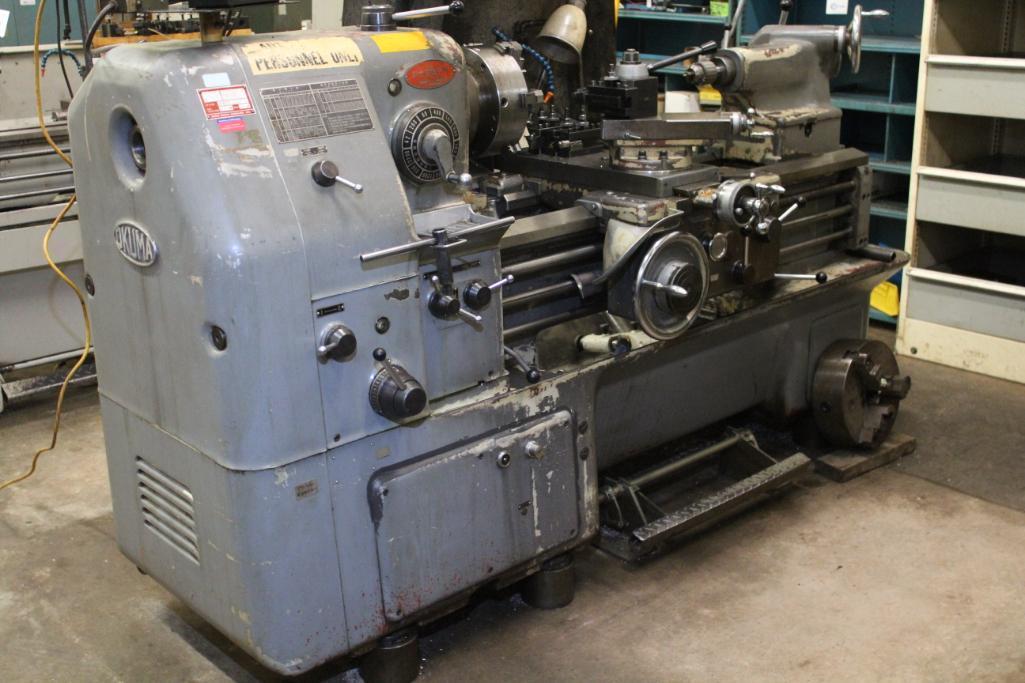 Okuma LS Engine lathe 21" x 30" 2" HTS, 80-2200 RPM Sony DRO 6 & 3 jaw