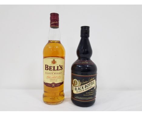 Gordon Graham's Black bottle scotch whisky together with a bottle of bells scotch whisky