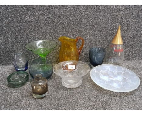 10 pieces of art glass including caithness whitefriars etc