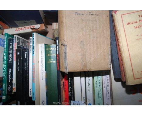 A box of novels: William Golding, a manual of Elementary Zoology, The House Physician's Handbook, etc