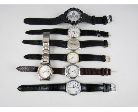Seven wristwatches with quartz movements retailed by Casio, Sekonda, Lorus and Pinnacle etc.