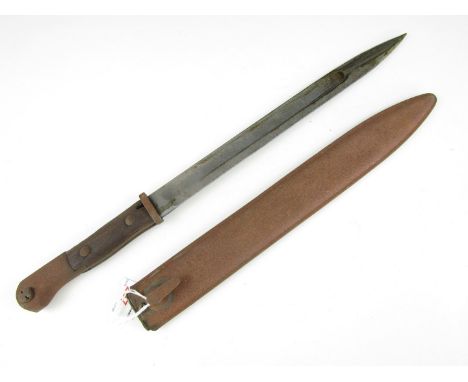 An Imperial German S'14 bayonet in ersatz scabbard